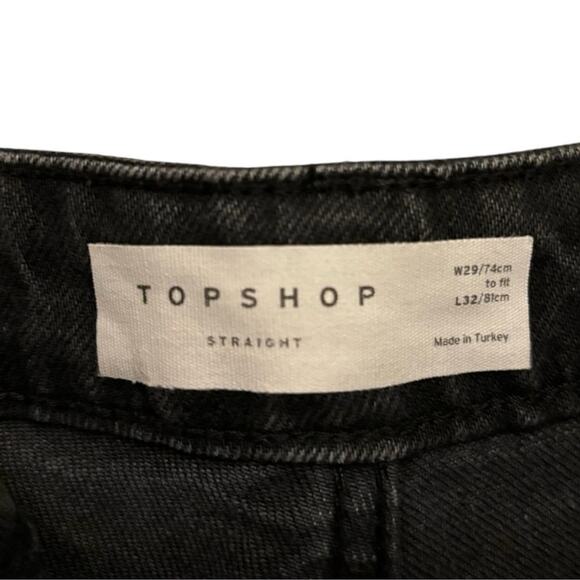 Topshop Black Cropped Straight Leg Jeans Juniors 7 NWT - Picture 9 of 10